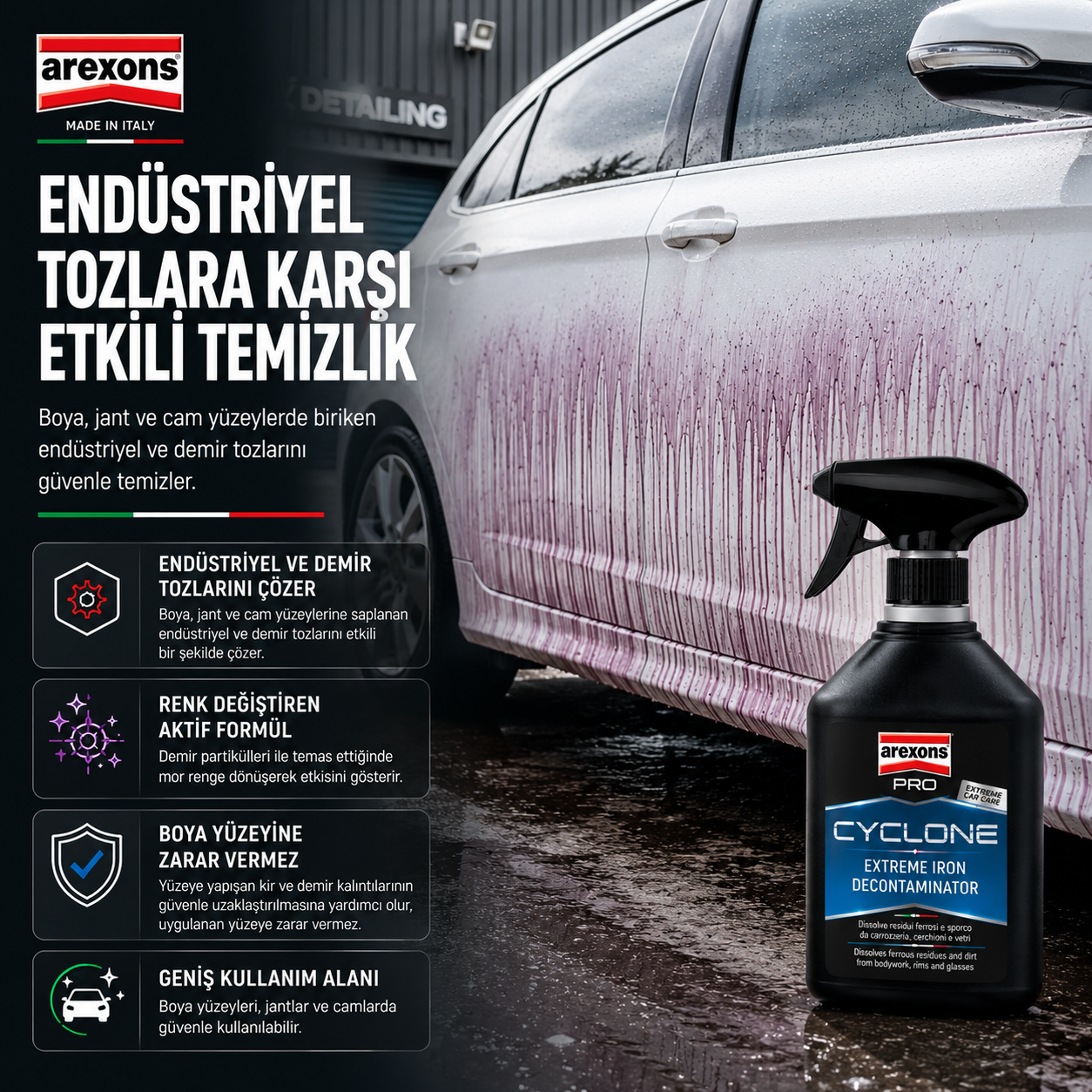 Arexons Pro Cyclone Demir Tozu Temizleyici 500 ml