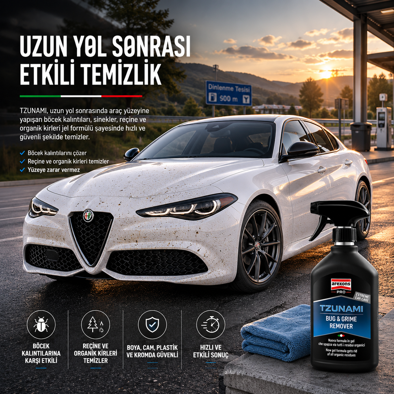 Arexons Pro Tzunami - Reçine ve Böcek Temizleyici 500 ml