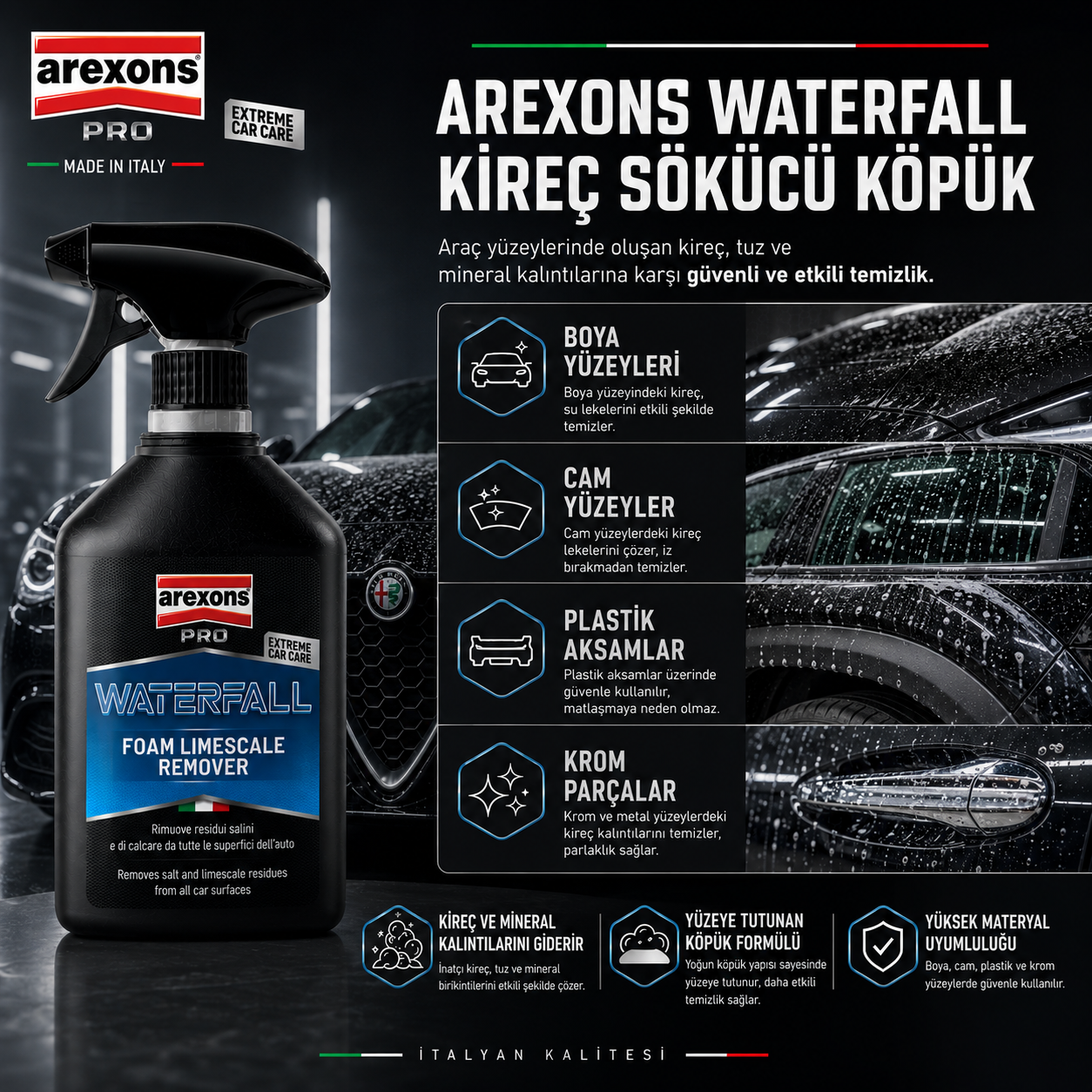 Arexons Pro Waterfall - Kireç Sökücü Köpük 500 ml