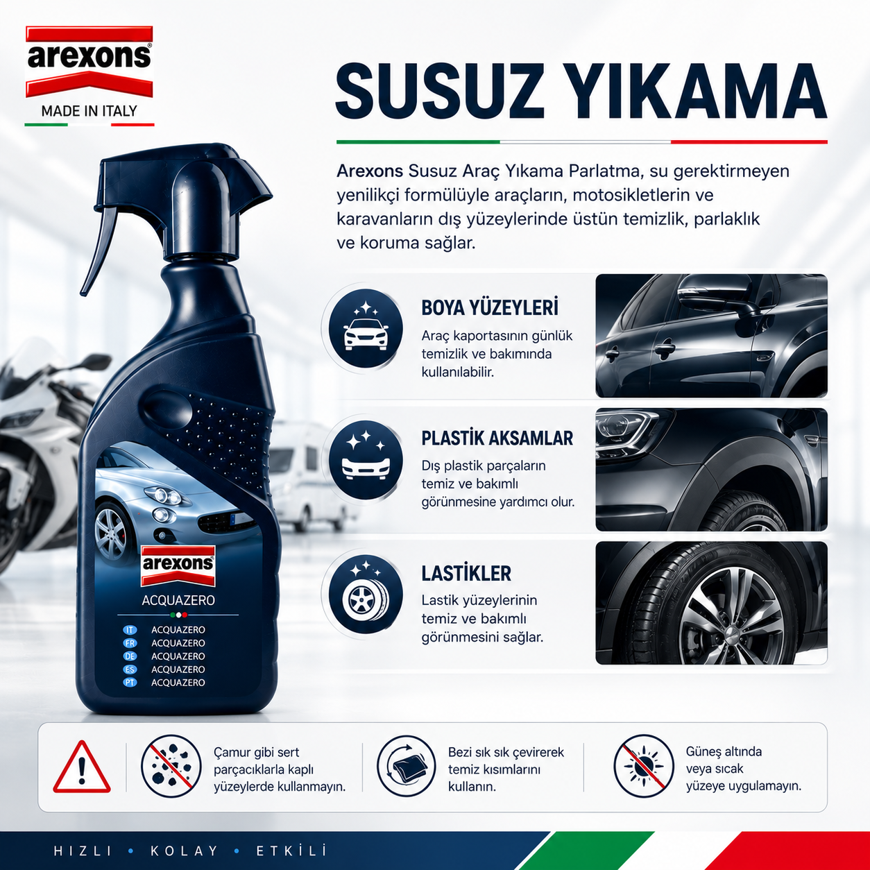 Arexons Susuz Araç Yıkama Parlatma Sprey 400 ml
