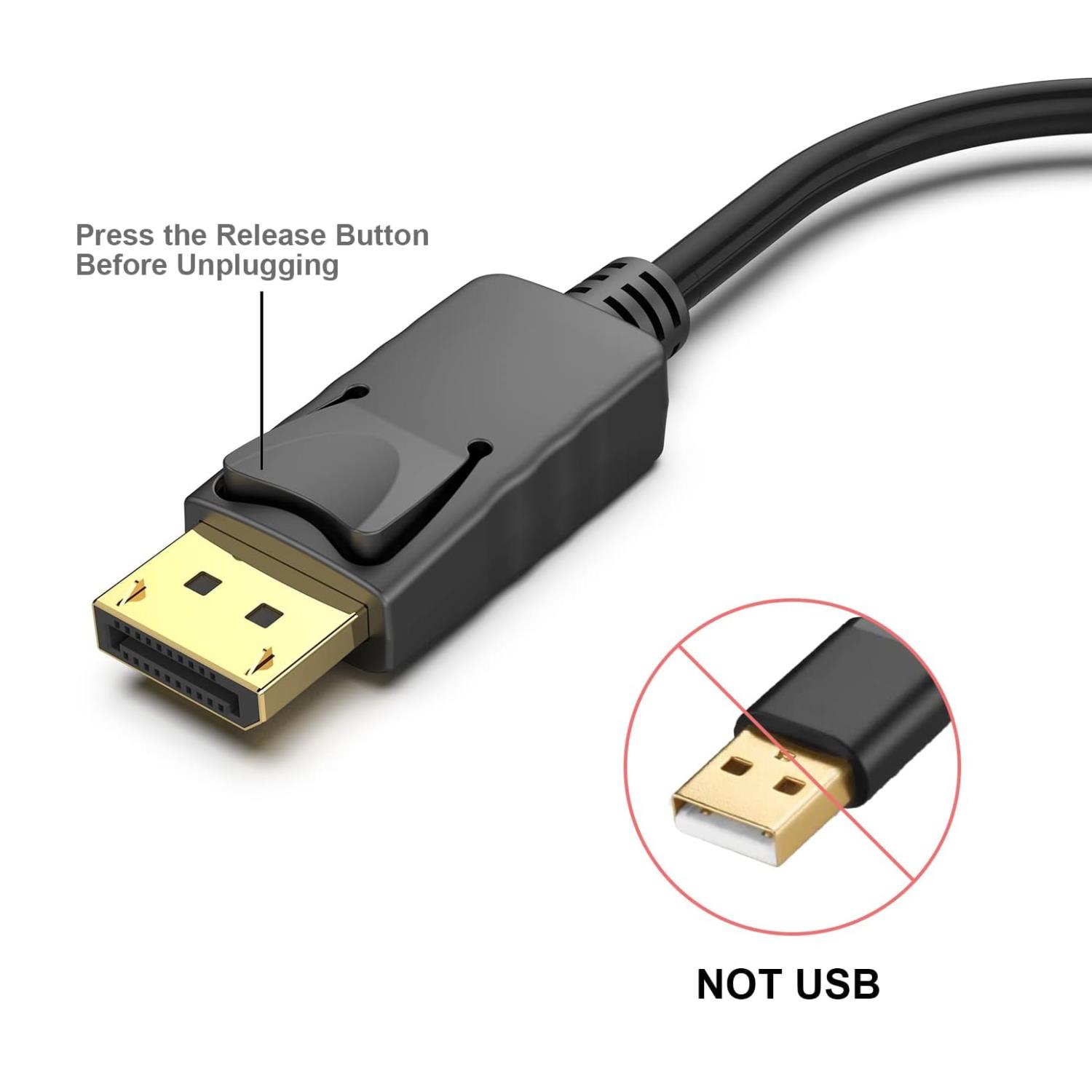 BENFEI 4K DisplayPort - HDMI Adaptör | Tek Yönlü DP 1.2 (Bilgisayar) → HDMI 1.4 (Ekran) Dönüştürücü | Altın Kaplama Erkek DP - Dişi HDMI Uçlu | Lenovo, Dell, HP ve Diğer Cihazlarla Uyumlu (Pasif Tip)