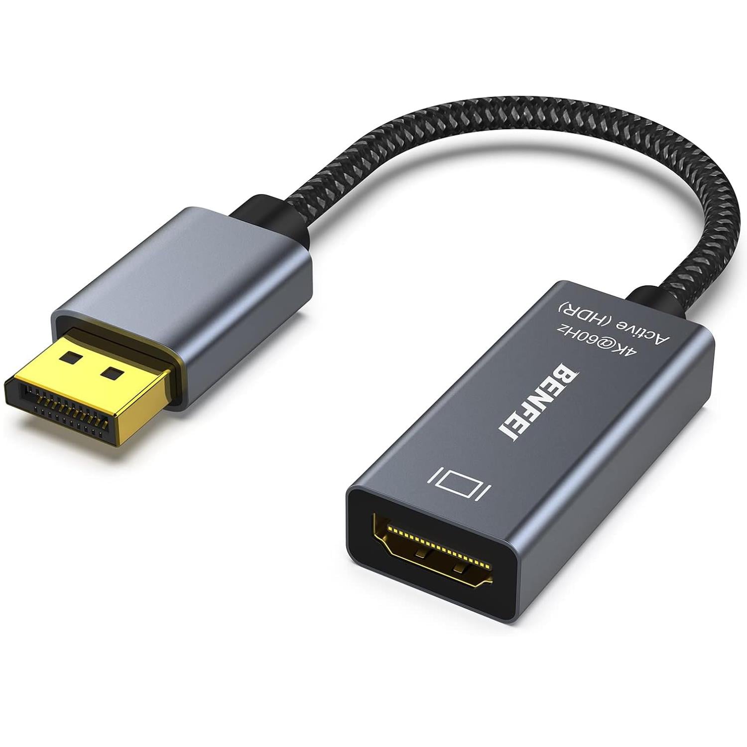 BENFEI Aktif DisplayPort - HDMI Adaptör | 4K@60Hz Destekli | PC, Dizüstü Bilgisayar, Masaüstü, Tablet ve DisplayPort Dock Üniteleri ile Uyumlu | Çoklu Ekran Oyunu için Eyefinity Desteği