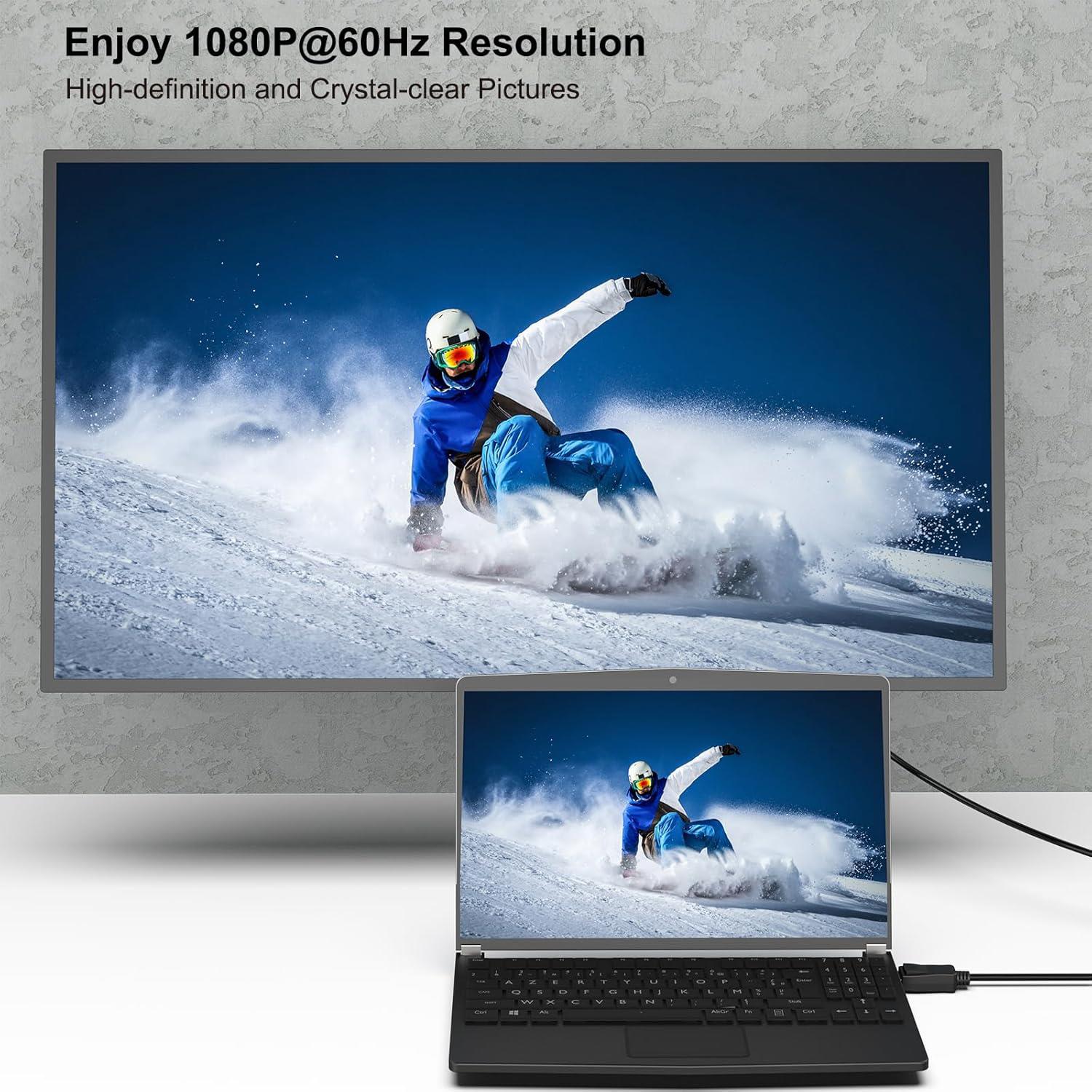 BENFEI DisplayPort - VGA Kablo, 1.8 Metre | Bilgisayar/Laptoptan Monitör/Projeksiyon VGA Girişine | Altın Kaplama Adaptör Uç | HDMI veya USB ile Uyumsuz, Tek Yönlü Dönüştürücü