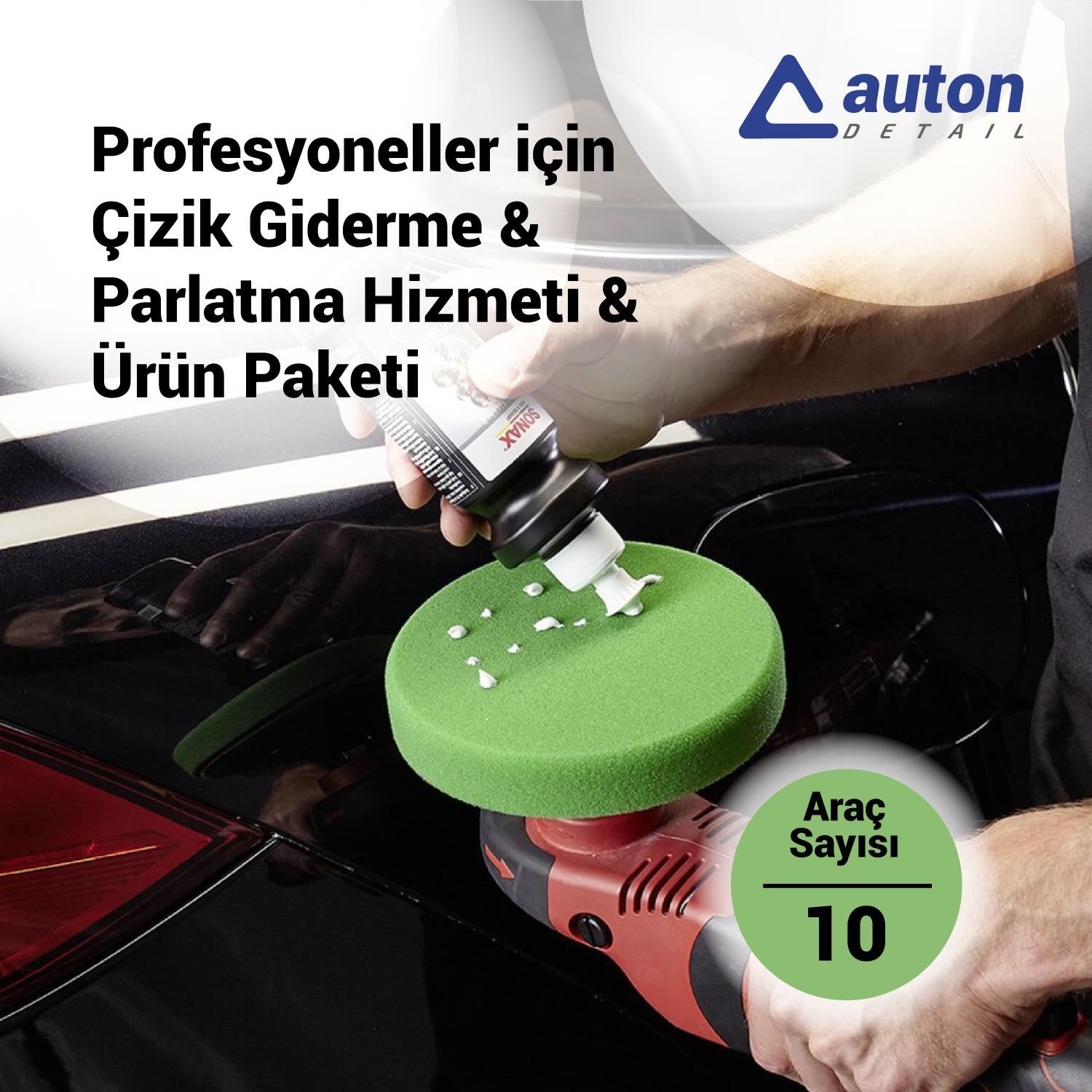 Profesyoneller için Çizik Giderme & Parlatma Hizmeti & Ürün Paketi (10 Araç içi)