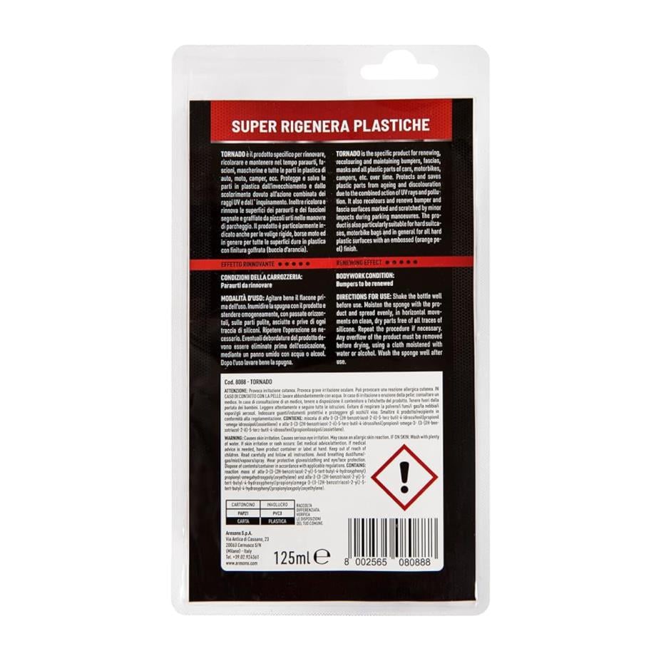 Arexons Pro Tornado - Extreme Plastik Yenileyici Siyah 125 ml