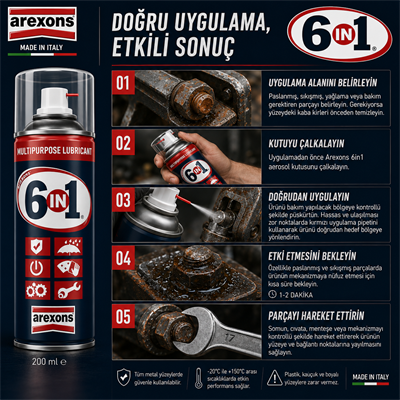 6in1 Pas Sökücü ve Yağlayıcı 200 ml
