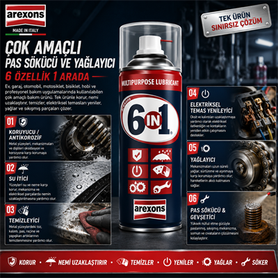 6in1 Pas Sökücü ve Yağlayıcı 200 ml