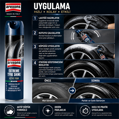 Arexons Lastik Siyahlatıcı ve Koruyucu Süt 400ml