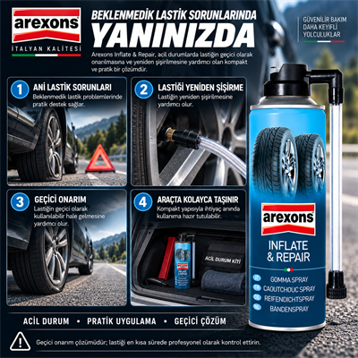 Arexons Lastik Şişirme Tamir Köpüğü 300 ml