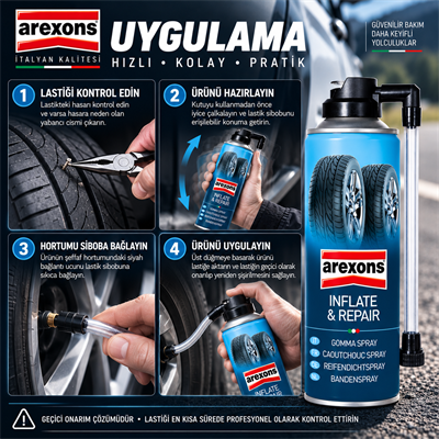 Arexons Lastik Şişirme Tamir Köpüğü 300 ml