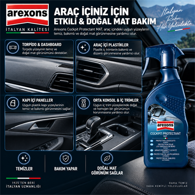 Arexons Torpido Temizleyici Koruyucu Bakım Kremi Mat 400 ml