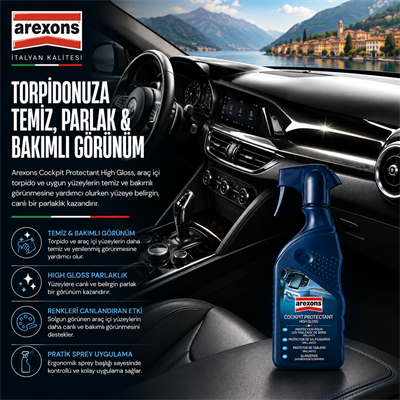 Arexons Torpido Temizleyici Koruyucu Bakım Kremi Parlak 400 ml