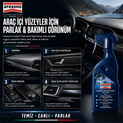 Arexons Torpido Temizleyici Koruyucu Bakım Kremi Parlak 400 ml