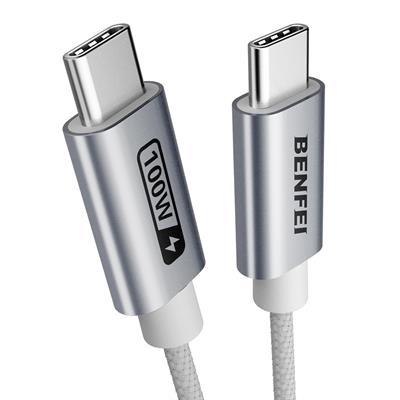 BENFEI 100W USB-C Hızlı Şarj Kablosu | 1 Metre (3.3ft) | Karışmayan Silikon Kablo, Alüminyum Başlık, Örgü Tasarım |