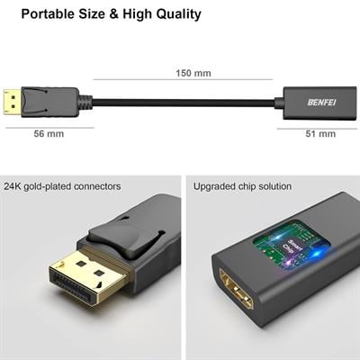 BENFEI 4K DisplayPort - HDMI Adaptörü, Tek Yönlü