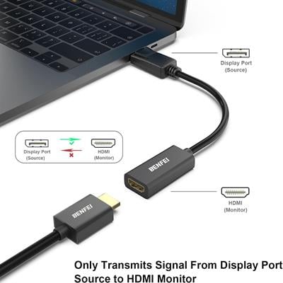 BENFEI 4K DisplayPort - HDMI Adaptörü, Tek Yönlü