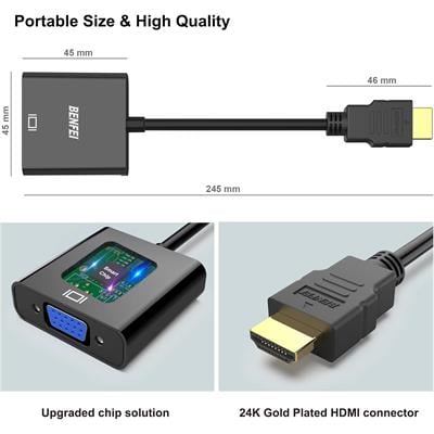 BENFEI HDMI - VGA, Altın Kaplamalı Adaptör