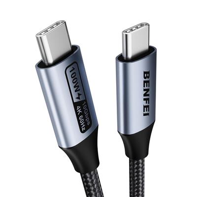 BENFEI USB-C - USB-C Monitör Kablosu | 4K@120Hz Görüntü, 100W PD Hızlı Şarj, 10Gbps Veri Aktarımı | 1 Metre, Karışmayan Silikon Kablo | Alüminyum Başlık, Örgü Tasarım