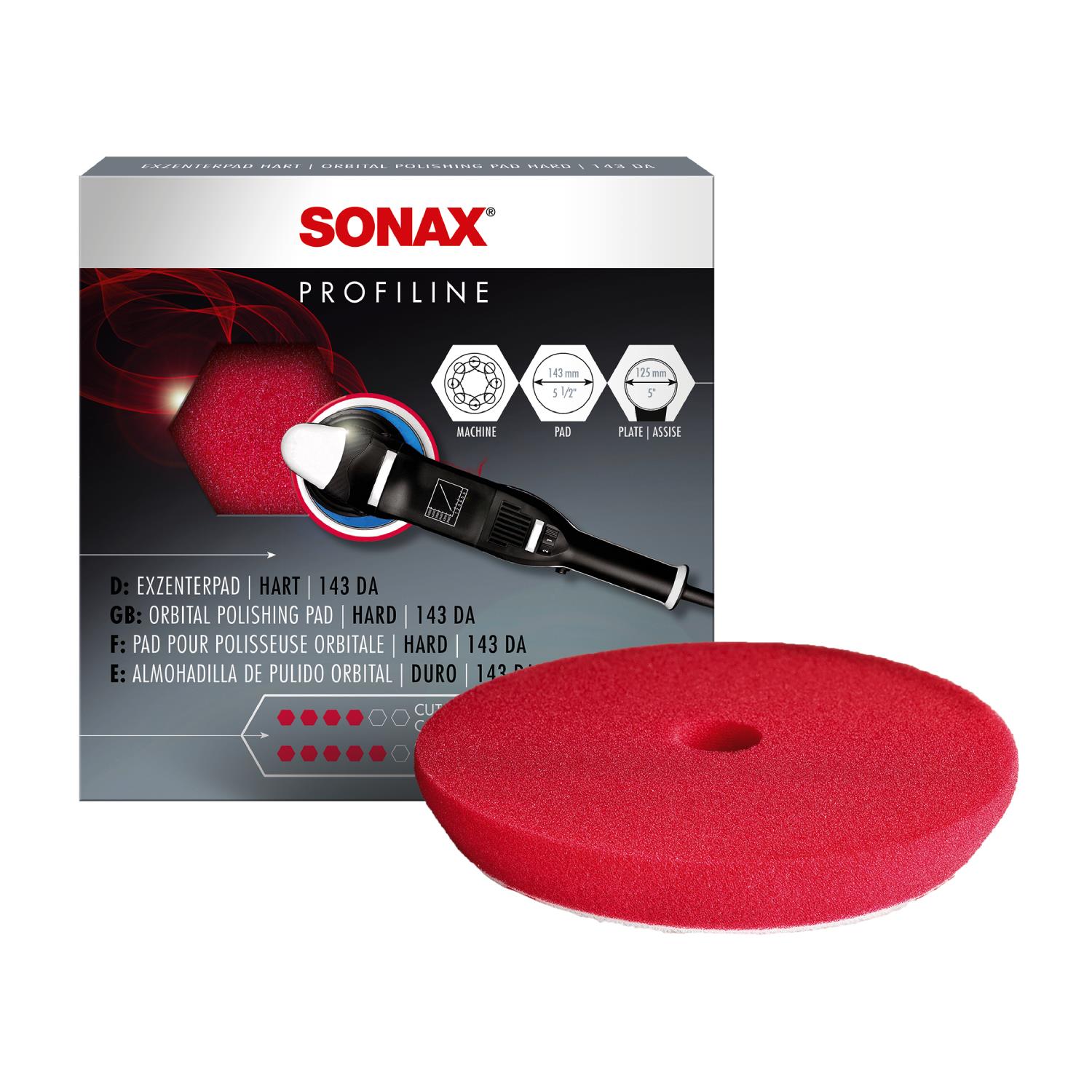 Sonax Polishing Sponge Red 143 Dual Action Cut Pad