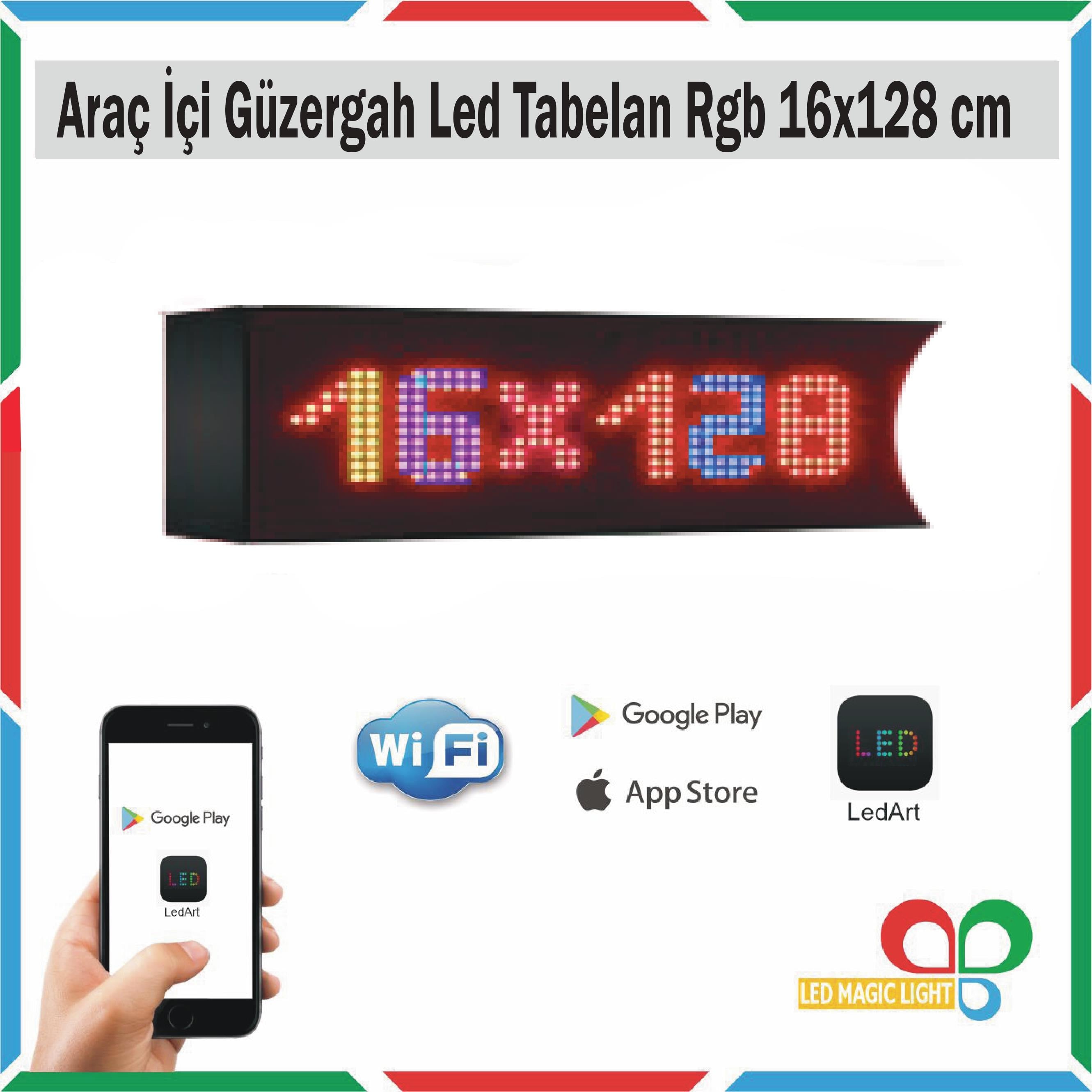 16x128  Rgb  Araç içi Güzergah Led Tabela Kayan Yazı