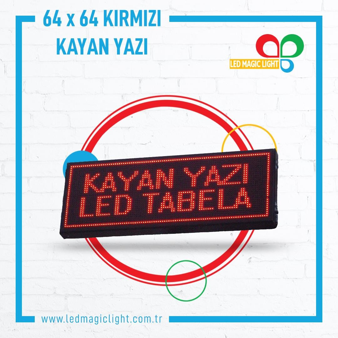 64 x 64 KIRMIZI KAYAN YAZI