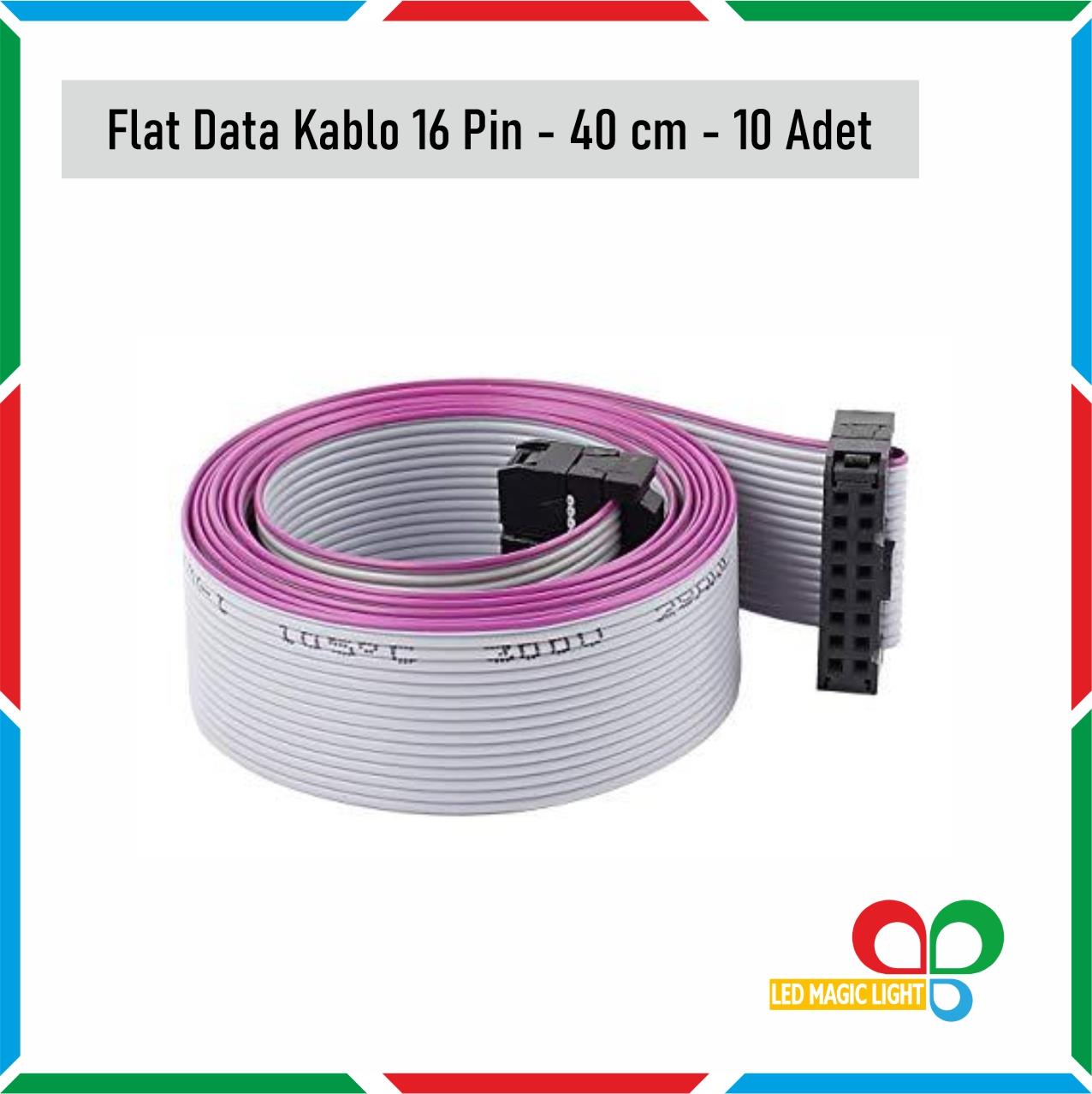 FLAT DATA KABLO – KAYAN YAZI KABLOSU 16 PİN – 40 cm - 10 Adet