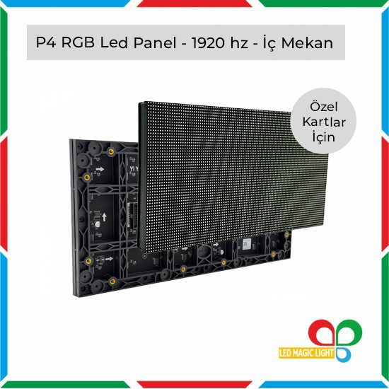 P4 RGB LED PANEL 1920 hz İÇ MEKAN | Özel Kartla Uyumlu