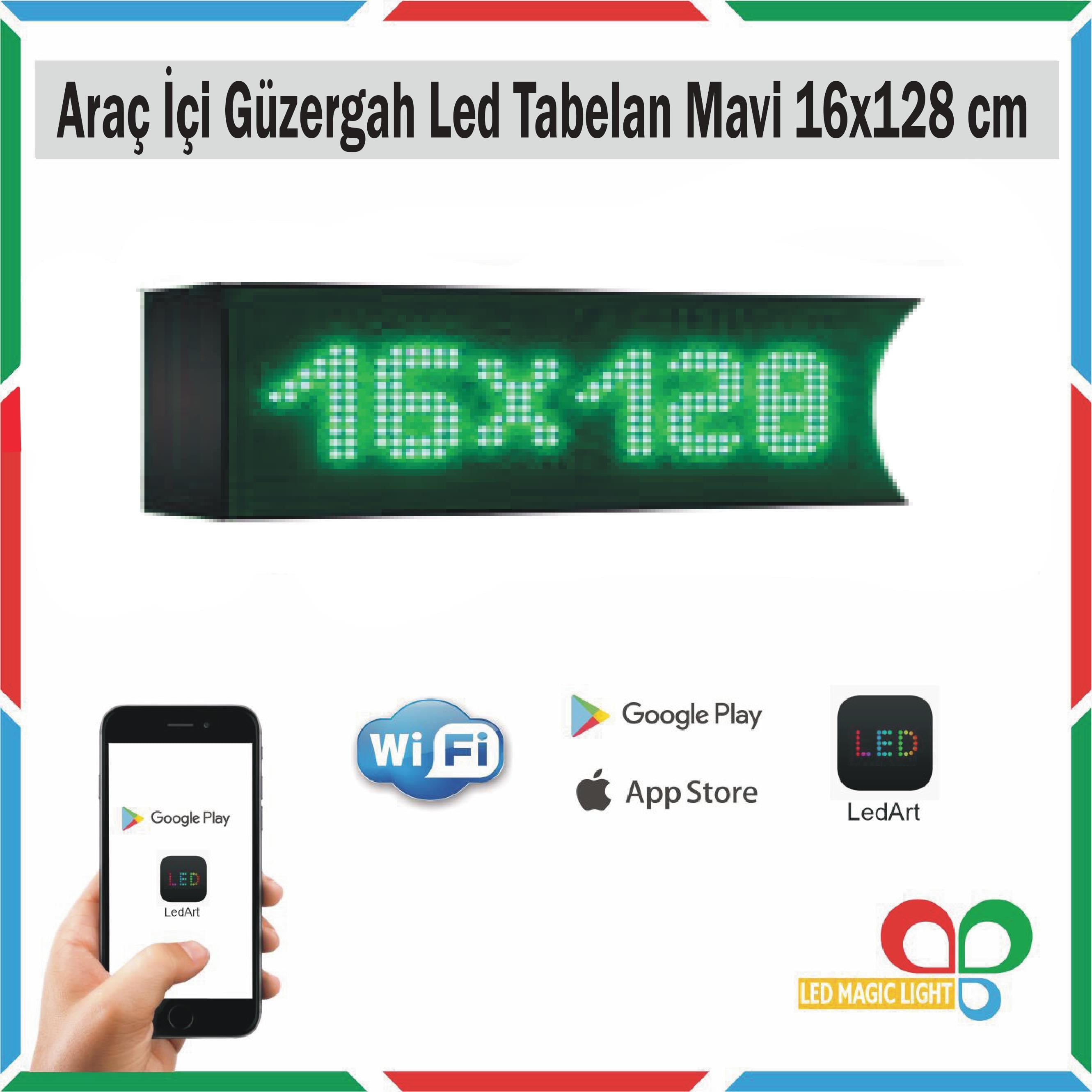 16x128 Yesil Araç içi Güzergah Led Tabela Kayan Yazı