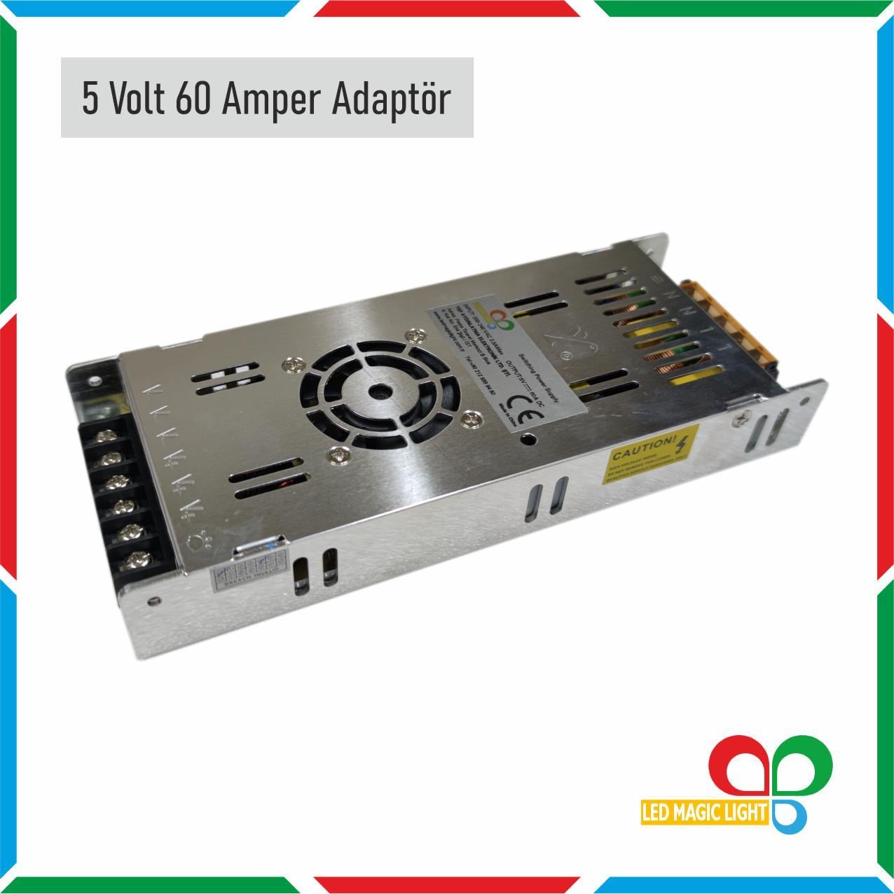 5 VOLT 60 AMPER SLİM AKILLI FANLI ADAPTÖR