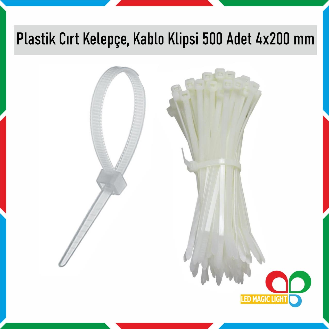 PLASTİK CIRT KELEPÇE, KABLO KLİPSİ 500 ADET 4x200 mm