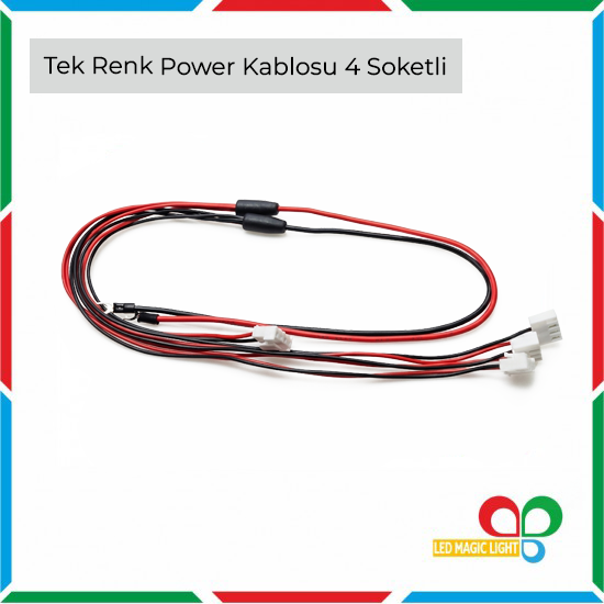 TEK RENK POWER KABLOSU 4 SOKETLİ