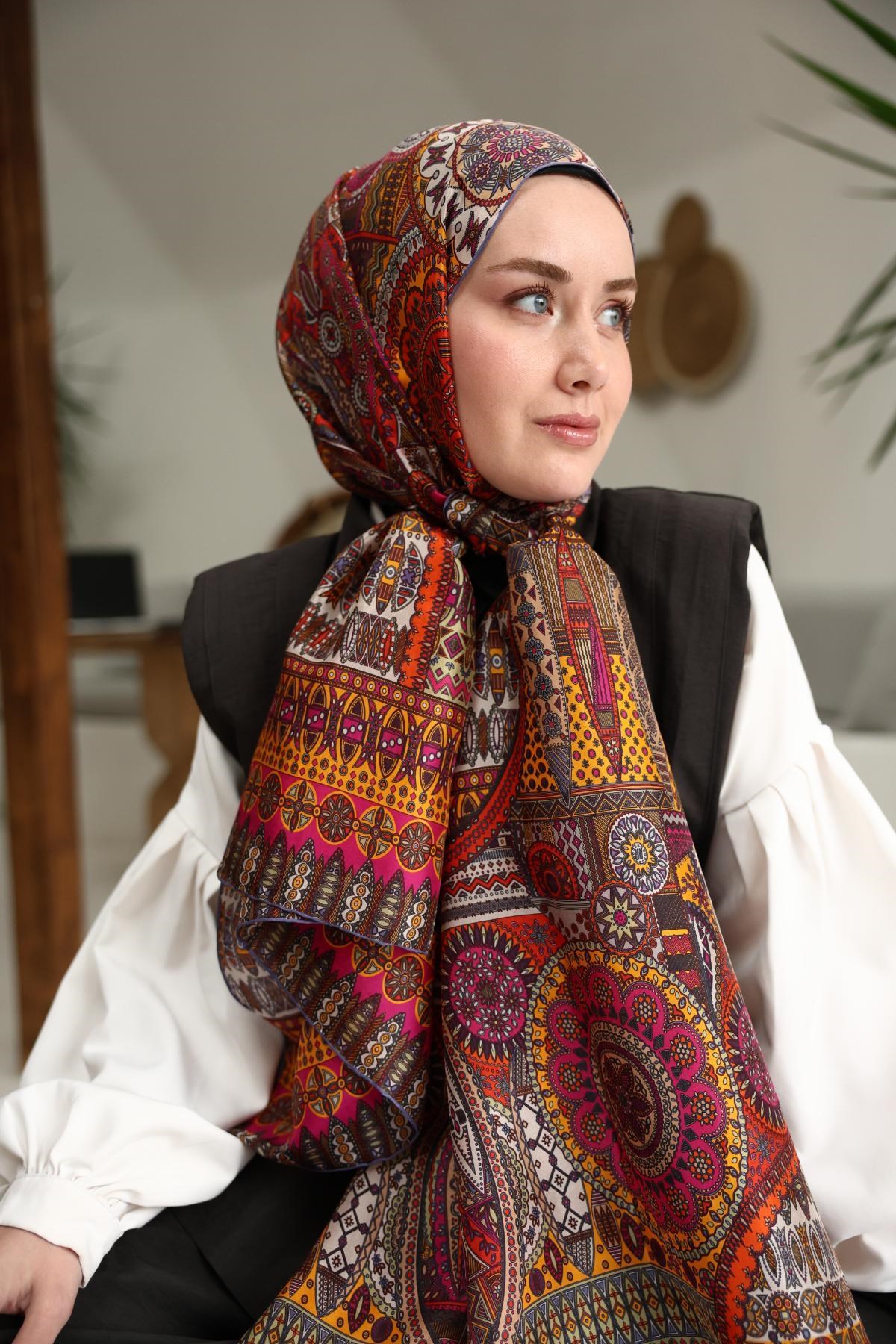 %100 Vual İpek Şal 441002-07
