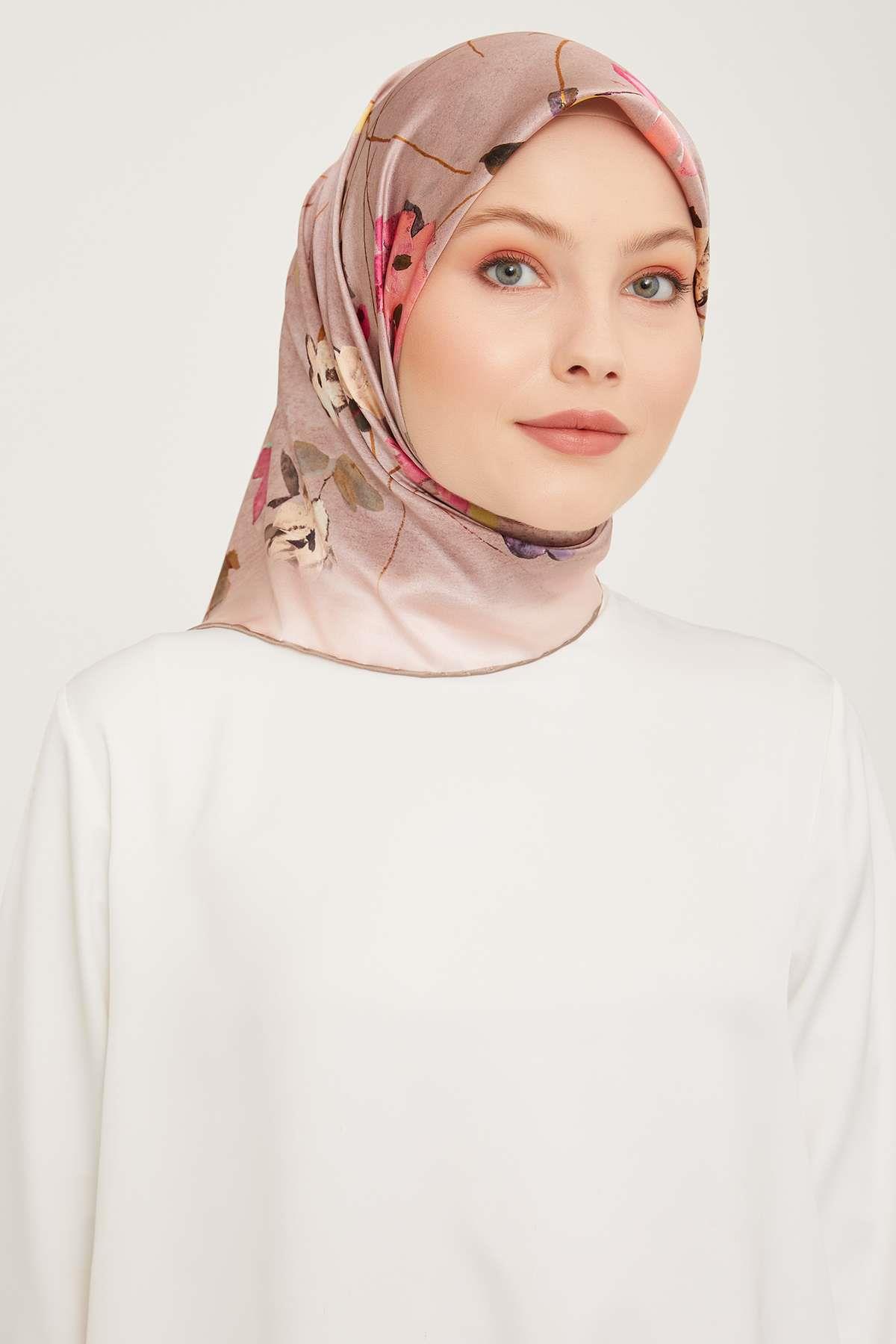 Armine - İpek Eşarp 2023/2024 Sonbahar Kış Sura İpek Pudra Pembe 9048-08