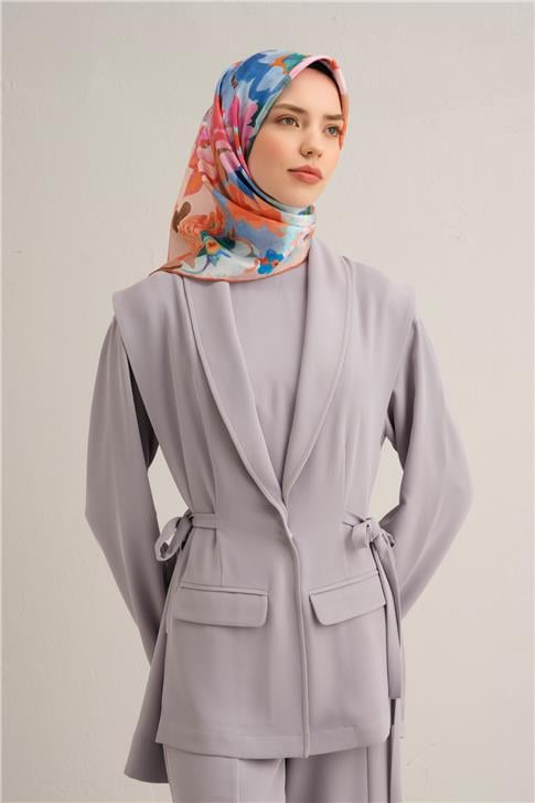 Armine Çiçek Desenli Saf İpek Sura Eşarp 9334D 08
