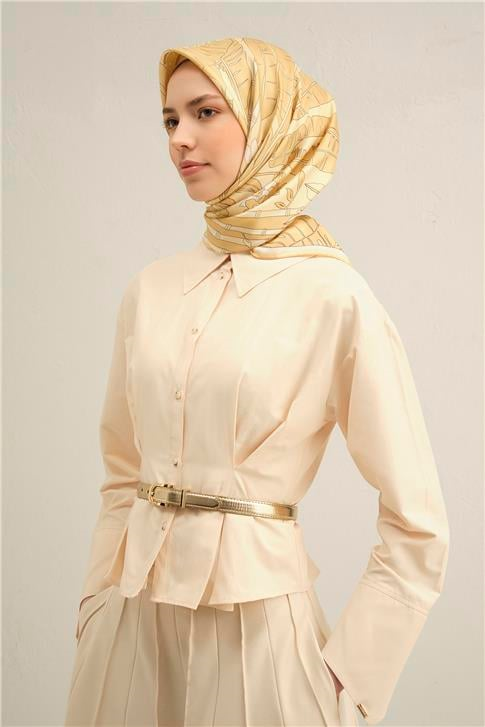 Armine Çiçek Desenli Saf İpek Sura Eşarp 9353D 35