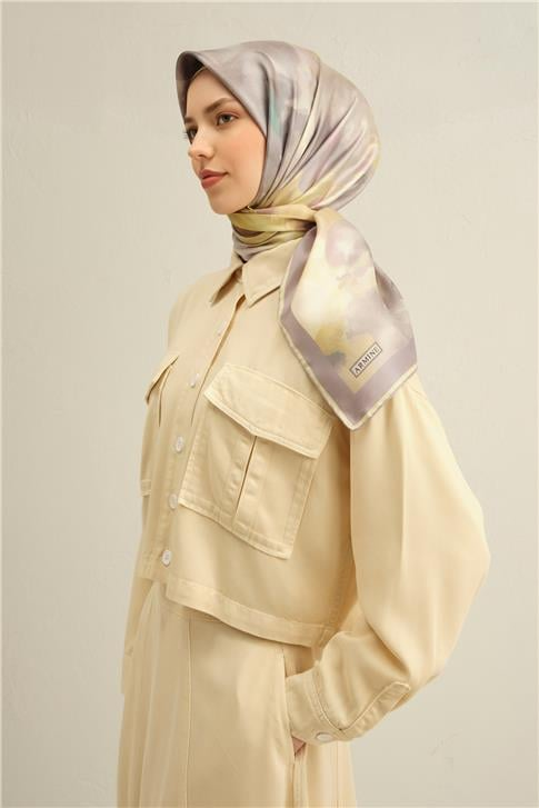 Armine Çiçek Desenli Saf İpek Sura Eşarp 9310D 52