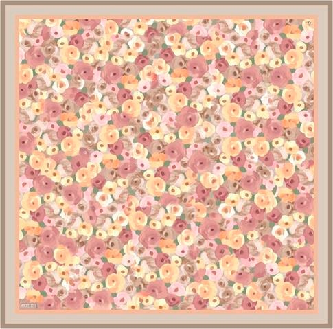 Armine Çiçek Desenli Saf İpek Twill Eşarp 9300D 01