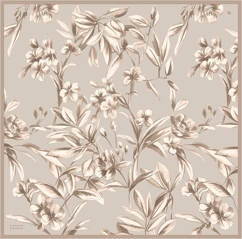 Armine Çiçek Desenli Saf İpek Twill Eşarp 9324D 32