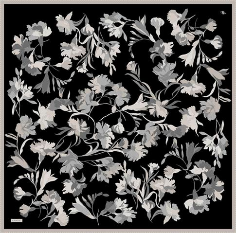 Armine Çiçek Desenli Saf İpek Twill Eşarp 9342D 84
