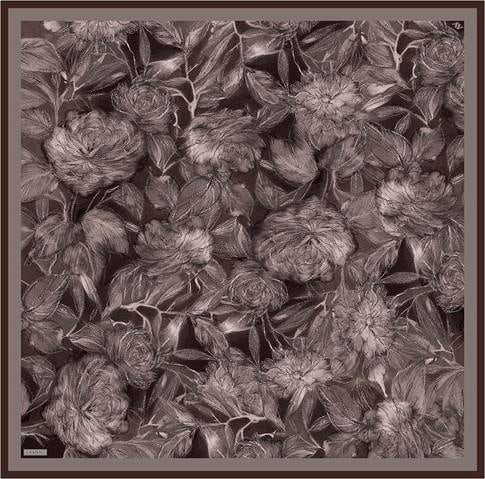 Armine Çiçek Desenli Saf İpek Twill Eşarp 9409D 82