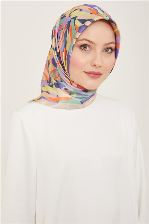 Armine Çiçek Desenli Twill İpek Eşarp 24Ya9140 51 81
