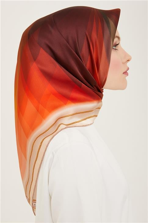 Armine Çiçek Desenli Twill İpek Eşarp 24Ya9112 34 01