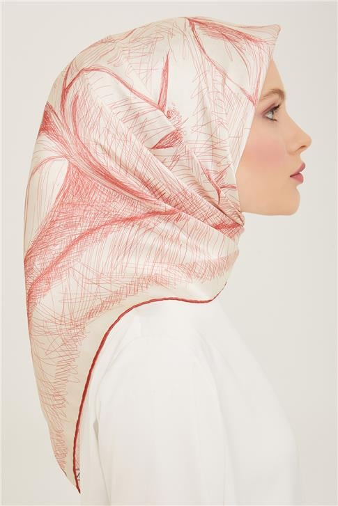 Armine Çiçek Desenli Twill İpek Eşarp 24Ya9121 1 38