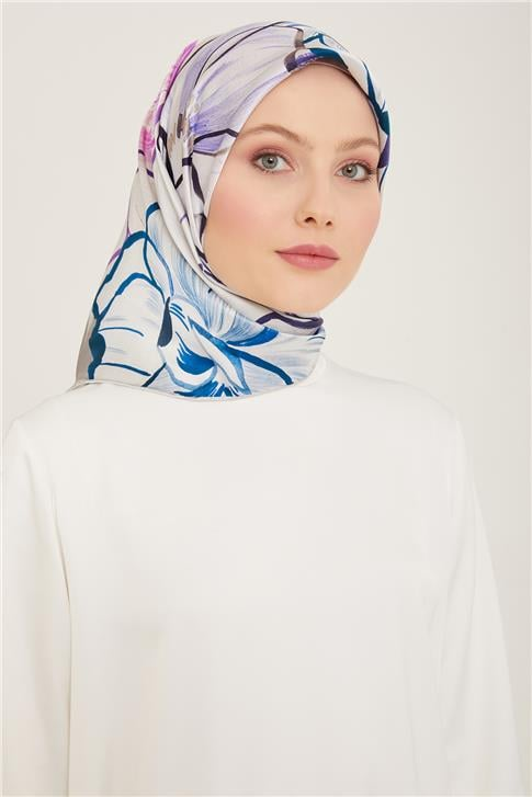 Armine Çiçek Desenli Twill İpek Eşarp 24Ya9110 5 35