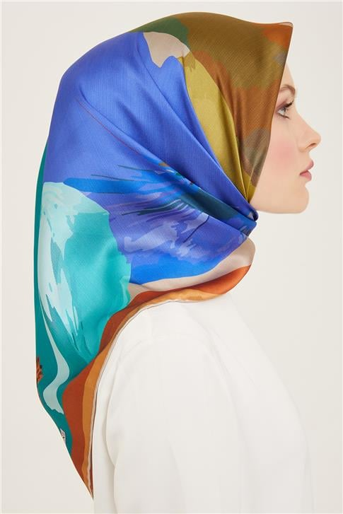 Armine Çiçek Desenli Twill İpek Eşarp 24Ya9145 2 02