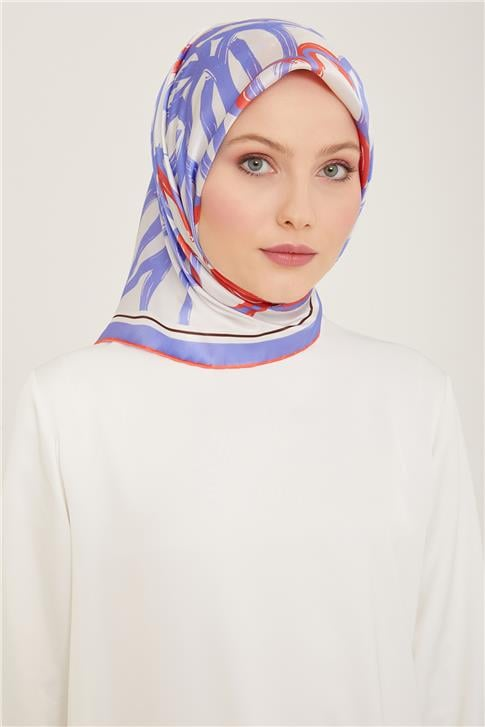 Armine Çiçek Desenli Twill İpek Eşarp 24Ya9123 5 33