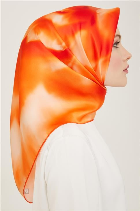 Armine Çiçek Desenli Twill İpek Eşarp 24Ya9124 82 86