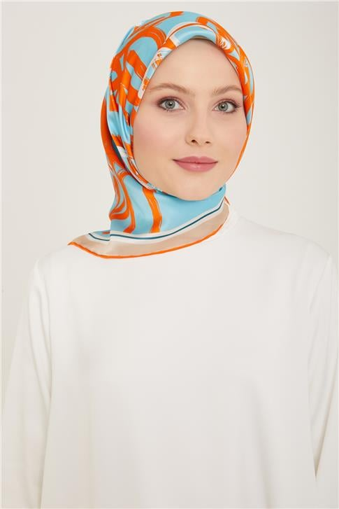 Armine Çiçek Desenli Twill İpek Eşarp 24Ya9123 5 37