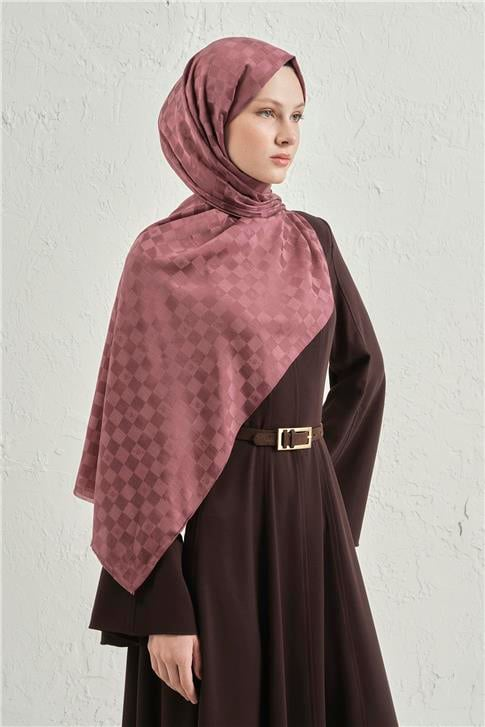 Armine Elegance İpek Pamuk Dama Şal 32 Bordo