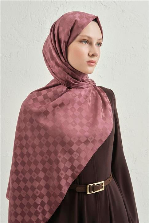 Armine Elegance İpek Pamuk Dama Şal 32 Bordo